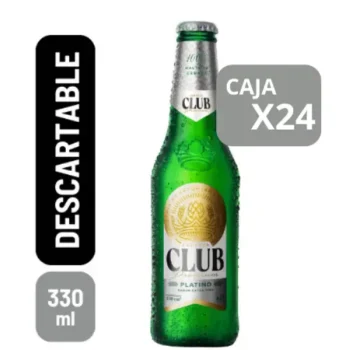 Cerveza Club Platino Botella Descartable 330 ml